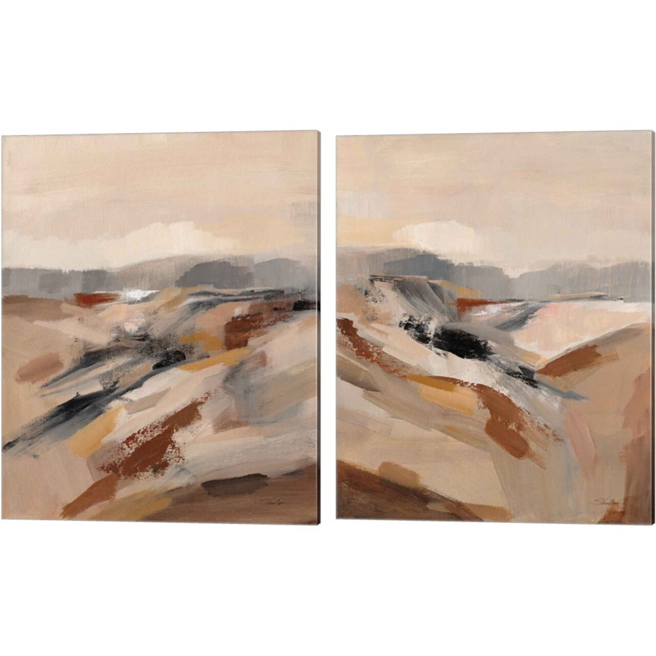 Distant Forest by Silvia Vassileva 12" x 15" Canvas Wall Art (Set of 2)